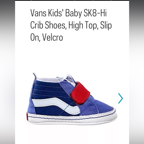 Vans Kids' Baby SK8-Hi Crib Shoes, High Top, Slip On, Velcro
US Infant size 3 - Picture 2 of 10